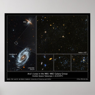 Arp's Loop in M81 - M82-poster met melkweggroep Poster