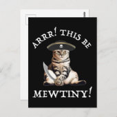 Arr. Dit is heel erg. Pirate Cat Briefkaart (Voorkant / Achterkant)