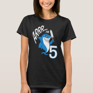 Arr I'm 5 Shark Birthday Thmed Bday Party Celebr T-shirt