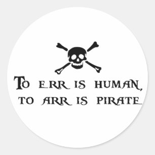 Arr is piraat ronde sticker