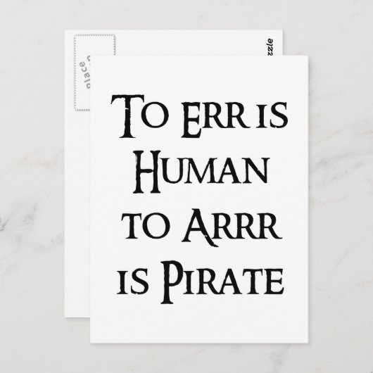 Arr is Pirate Briefkaart (Voorkant / Achterkant)