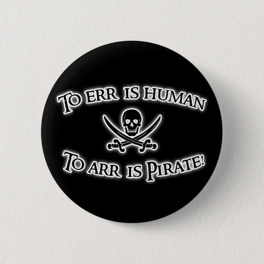 Arr is Pirate. Ronde Button 5,7 Cm (Voorkant)