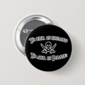 Arr is Pirate. Ronde Button 5,7 Cm (Voorkant /achterkant)