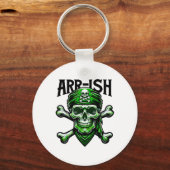 Arr-ish Ierse Piraat St. Patricks Dag Schedel Sleutelhanger (Voorkant)