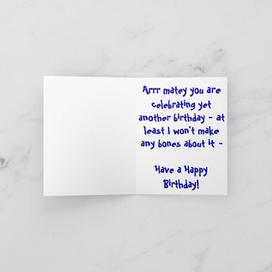 Arr Matey, gelukkige verjaardag Kaart (Binnen)