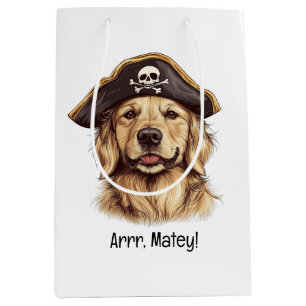 Arr Matey Pirate Golden Retriever Hond Schedel Medium Cadeauzakje