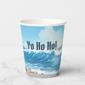 Arr! Pirate Boys "100% Rum" Joke Verjaardag Papieren Bekers (Achterkant)