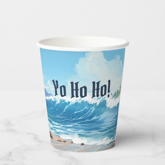 Arr! Pirate Boys "100% Rum" Joke Verjaardag Papieren Bekers (Achterkant)