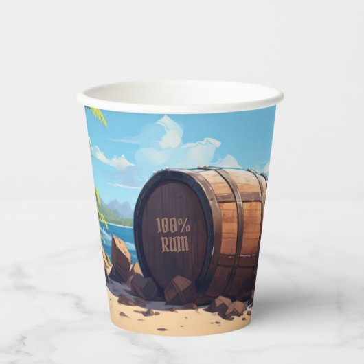 Arr! Pirate Boys "100% Rum" Joke Verjaardag Papieren Bekers (Voorkant)