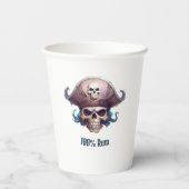 Arr! Pirate Boys "100% Rum" Joke Verjaardag Papieren Bekers (Achterkant)