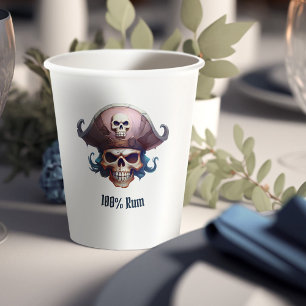 Arr! Pirate Boys "100% Rum" Joke Verjaardag Papieren Bekers