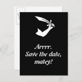 Arr! Pirate Flag Black Bewaar de datumkaarten Aankondigingskaart (Voorkant / Achterkant)