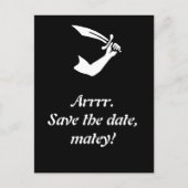 Arr! Pirate Flag Black Bewaar de datumkaarten Aankondigingskaart (Voorkant)