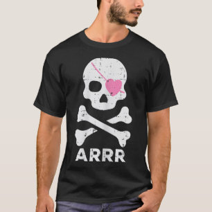 Arr Pirate Heart Eyepatch Halloween Vrouwen T-shirt