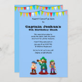 Arr. Pirates Birthday Party Custom Invitation Kaart (Voorkant / Achterkant)
