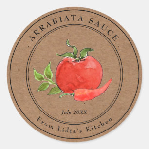 Arrabiata Pasta saus Kraft papier Jar label