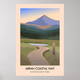 Arran Coastal Way Schotland Groot Trails Poster