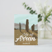 Arran-eiland vintage reisposter briefkaart (Staand voorkant)
