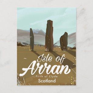 Arran-eiland vintage reisposter briefkaart