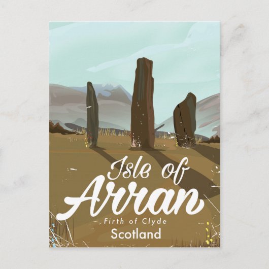 Arran-eiland vintage reisposter briefkaart (Voorkant)