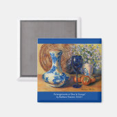 "Arrangementen in blauw & Sinaasappel" Magneet (Voorkant / Achterkant)