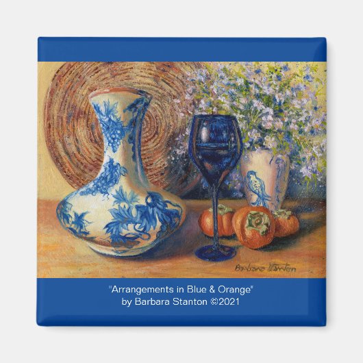 "Arrangementen in blauw & Sinaasappel" Magneet (Voorkant)
