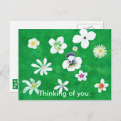 Array of White Flowers Denken aan je Briefkaarten (Voorkant / Achterkant)