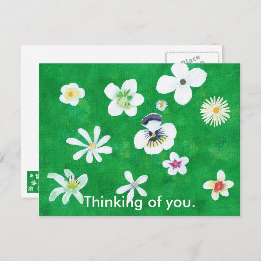 Array of White Flowers Denken aan je Briefkaarten (Voorkant / Achterkant)