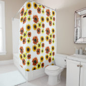 Array van kleurrijke zonnebloemen douchegordijnen (In situ)