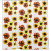 Array van kleurrijke zonnebloemen douchegordijnen (Voorkant)