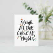 Arrenslee All Day Game de hele Nacht Leuke Kerstmi Briefkaart (Staand voorkant)