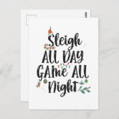 Arrenslee All Day Game de hele Nacht Leuke Kerstmi Briefkaart (Voorkant / Achterkant)