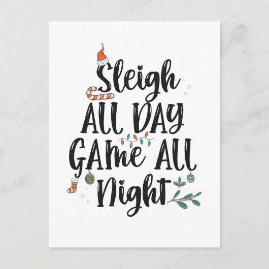 Arrenslee All Day Game de hele Nacht Leuke Kerstmi Briefkaart (Voorkant)