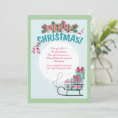 Arrenslee met cadeaus feestdagenkaart (Staand voorkant)