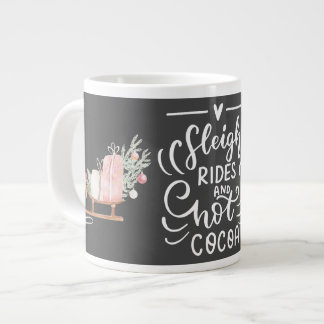 Arrenslee Rijden en Heet Chocolade Kerst Grijs Grote Koffiekop