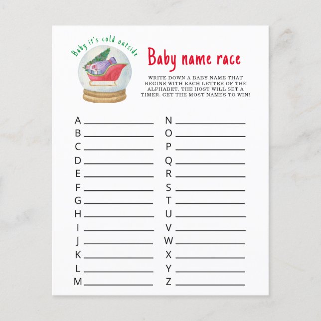 Arrenslee van de Kerstman - Baby naam race spel (Voorkant)