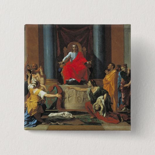 Arrest Solomon, 1649 Vierkante Button 5,1 Cm (Voorkant)