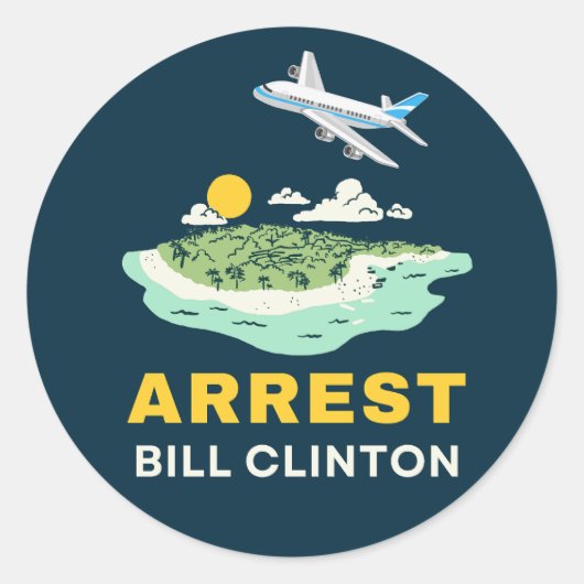 Arrestatie Bill Clinton Epstein Island Ronde Sticker (Voorkant)