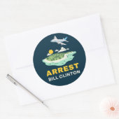 Arrestatie Bill Clinton Epstein Island Ronde Sticker (Envelop)