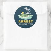 Arrestatie Bill Clinton Epstein Island Ronde Sticker (Tas)