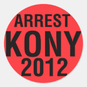 Arrestatie KONY 2012 ronde Sticker (Voorkant)