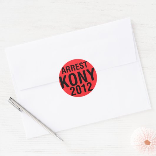 Arrestatie KONY 2012 ronde Sticker (Envelop)
