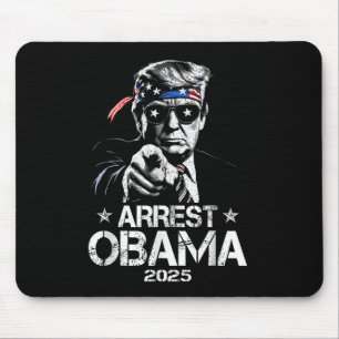 Arrestatie Obama 2025 Amerikaanse vlag ontwerp voo Muismat