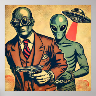 'Arrestatie van een buitenaards wezen' Poster