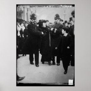 Arrestatie van een Suffragette in Londen Engeland  Poster