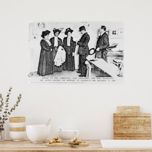 Arrestatie van mevrouw Pankhurst Poster (Keuken)
