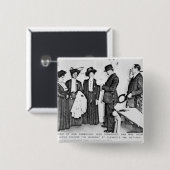 Arrestatie van mevrouw Pankhurst Vierkante Button 5,1 Cm (Voorkant /achterkant)