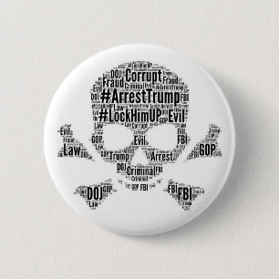 Arrestatie van Trump Skull en Cross Botten Ronde Button 5,7 Cm