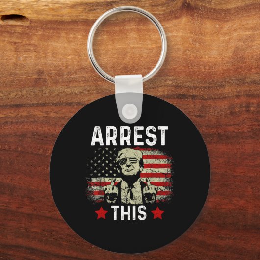 Arresteer deze Trump 2024 veroordeelde misdadiger  Sleutelhanger (Voorkant)