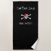 ARRG Kapitein Op maat gemaakte piratenstrandhanddo Strandlaken (Voorkant)